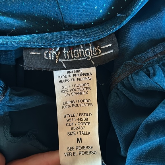 Vintage 90s Y2K Prom Elegant Sparkly Teal Halter Long Maxi Dress / Women’s Sz M - Picture 7 of 8